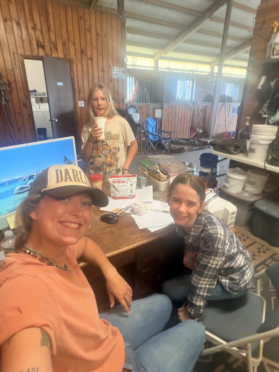 Campers and Meg in the barn classroom between rides